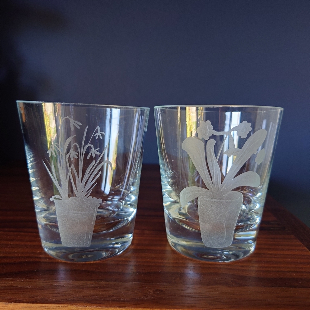 2 Glass Tealight Holders